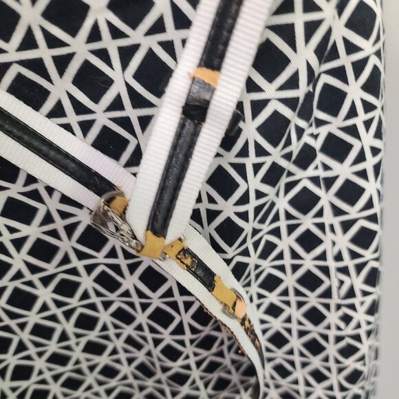 Talbot black and white checked sleeveless V-neck dress Matching Waist Tie 10 - Picture 4 of 6